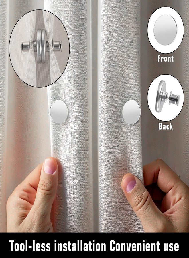 ValueBargain 6 Pair Curtain Magnets Closure, Silver Metal Magnetic Curtain Clips for Indoor & Outdoor Drapes Closure Shortener, 12Pcs Hold Curtains Open & Closed, Easy to Use, Polished Finish - Image 5